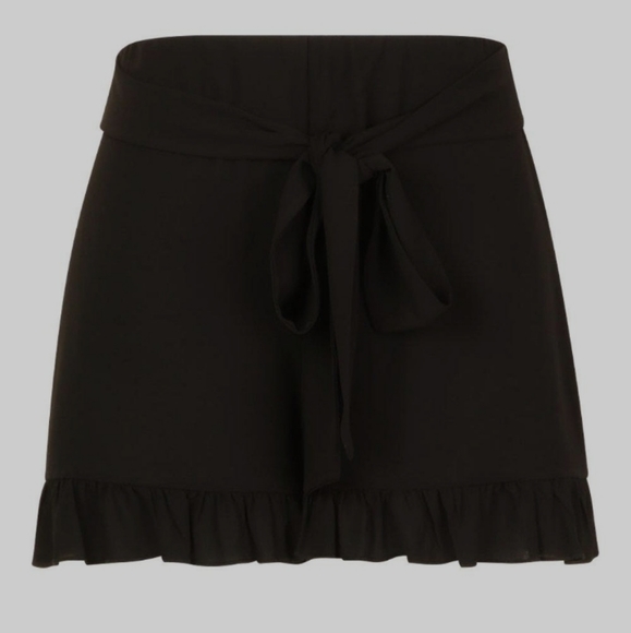 Frill Tie Front Woven Flippy Shorts - Picture 2 of 2
